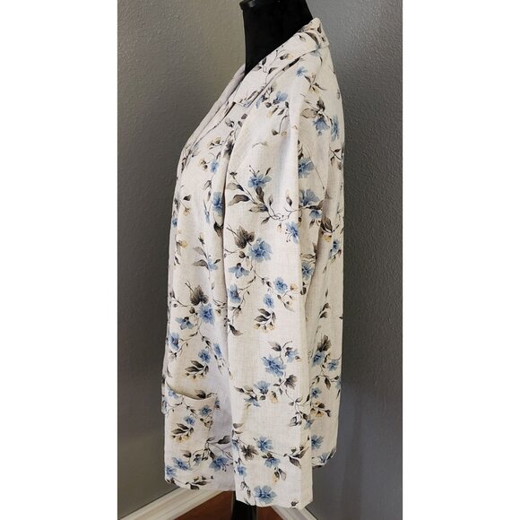 Season Ticket Floral Print Long Sleeve Jacket Blazer Pockets XL Grandma Core - Picture 5 of 9